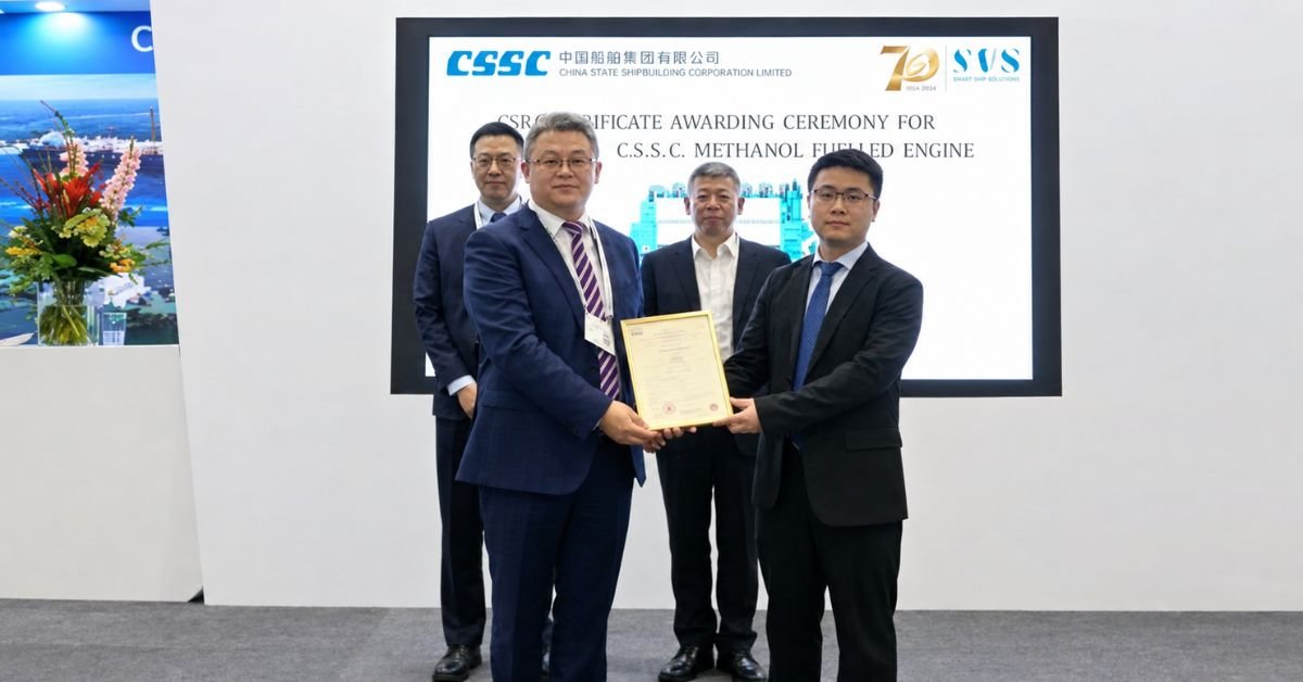 China Classification Society approves methanol engine